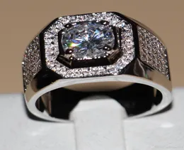 2020 Victoria Wieck Vintage Jewelry 10KT Białe Złoto wypełnione Topaz Symulowane diamentowe pasmo pasków ślubnych dla mężczyzn Rozmiar 8911122215192