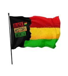 Black History Month 3x5ft Flags Banners 100D Polyester Hochqualität lebendige Farbe mit zwei Messing -Teilen1490500