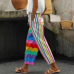 Calça feminina primavera na primavera verão colorido xadrez xadrez feminino y2k roupas de grande tamanho elegantes calças de bolso jogadoras chiques pantalones