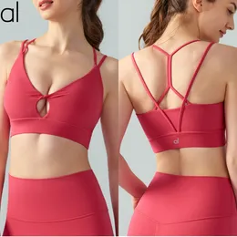 AL-295 Women Sports Bra Tops Fintness Breathable One-piece Tank Vest Skinfriendly Push-up Top Female with Chest Pad