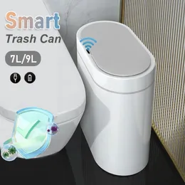 Smart Trash Can Narrow 79L Waterpoof Bathroom Toilet Garbage Bin Kitchen Baskets Dustbin Automatic Sensor Wastebasket 240510
