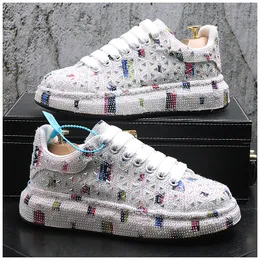 British Designers Diamond Dress Wedding Shoes Spring Autumn Business Sport Casual Sneakers Breathable Round Toe Thick Bottom Driving Walking Loafers N154