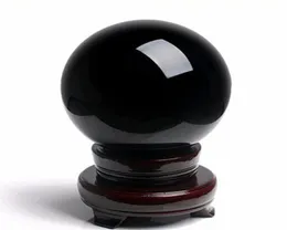 Ornamenti per le arti del quarzo a sfera di cristallo naturale Obsidian Decorazione per la casa di guarigione minerale gemma Reiki Energy Stone Base4176691