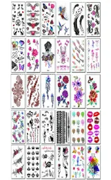 30pcslot Flower Temporary Sticker Kitwater Flash Women Henna TattooFashion Fake Tattoos Set1723595