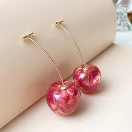 Серьги с серьгами корейские вишневые сладкие фрукты для женщин Long Trend Simple Fashion Fairycore Charm Jewelry