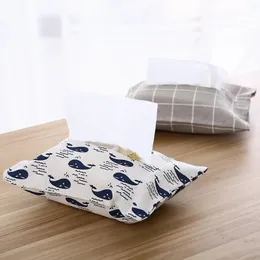 Новый хлопковый и льняный бумажный полотенце набор тканевой коробки для ткани сухопроницаемые водонепроницаемые портативные для автомобильного домашнего офиса внутреннее ткани