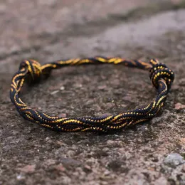 Urok bransoletki nuty nowa modna ręcznie robiona regulowana bransoletka linowa unisex bohemia tkanina braslet biżuteria pulseras de hilo akcesoria Y240510