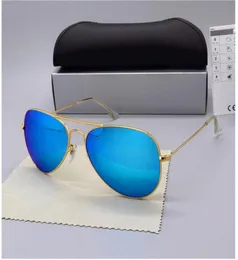 LuxuryHigh Quality Classic Pilot Sunglasses Designer Brand Mens Womens Sun Glasses Eyewear Gold Metal Green Glass Lentes Brown CA9199081