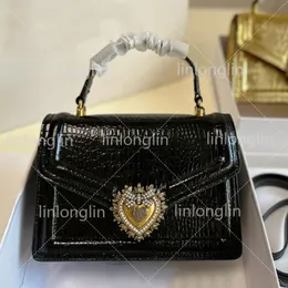 Klassische Handtasche herzförmige Schmuck Umhängetasche Top Griff Frauen Luxusdesigner Gold Cross Body Messenger Bag Klappe Crocodile Leder Square Evening Tasche