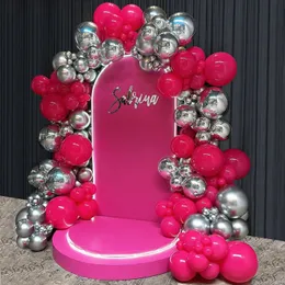 132 штуки розово -розовый серебряный 4D Фольгарный шарик гирлянда арка набор девочек на день рождения детский душ свадебный декоративная вечеринка 240510