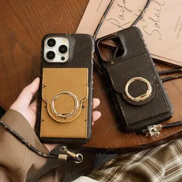 علبة الهاتف الفاخرة لتصميم الأزهار لجهاز iPhone 15 14 13 12 Pro Max Leather Leather Style Card Slot Pocket Mirt
