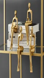 Resumo Resina estátua Golden Miniatures Modern Home Decoration Bookshelf Accessories Gifts S Gifts 2203114925214