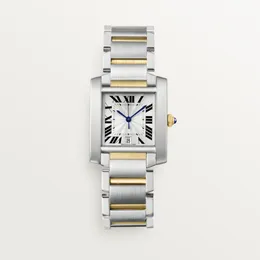 Fabryka duża modelka mężczyzn Kobiety czołg francaise zegarek W51005Q4 Automatyczny ruch Watch White Dial Top Watches Skórzane zespoły Diamenty Darmowe wysyłkę 36 mm x 28 mm