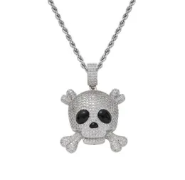 Colares pendentes Hip Hop Icepou Pirate Skull Micro Pave de zircão de zircão Fashion Cheker Party Jewelry GiftPinging7128010