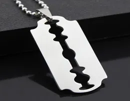 2022 Titanium Steel Fashion Razor Blades Pendant Halsband Punk Rock Men smycken Cool Shaver Necklace For Party Gift9992454