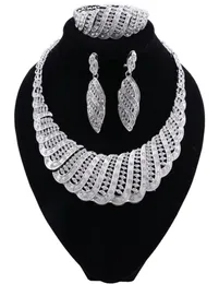 Nuovo Nigerian Wedding Woman Accessori Gioielli Set di gioielli di marca intera Brand Set Dubai Silver Plated Set4224298