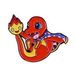 Elemento de fogo calcifer e dragon pin ghibli magia fantasia anime uivar