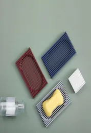 Creative Silicone Shape Soap Box Drain Holder Box Badrum Tillhandahåller dusch Storage Nonslip Dish Gadgets9570818