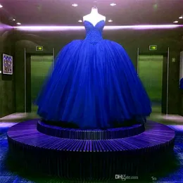 جديد تمامًا من كريستال كريست ، فستان زفاف أزرق زرقاء رويال