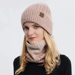 Берецы велосипедные шапки теплее подталкивать женский шляп шарф зимний вязаный вязаный вязаный эластичный анти-скользкий теплый мягкий ветрозащитный