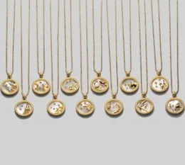 Anhänger Halsketten 925 Sterling Silber 12 Zodiac Halskette Runde Münzkonstellation für Frauen Schmuckparty Geschenk3602178