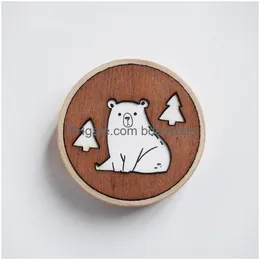 Openers Blank Diy Beech Wooden Round Shape Bottle Opener Coaster Fridge Magnet Decoration Beer Custom Logo Home Garden Kitchen Drop D Otw0D