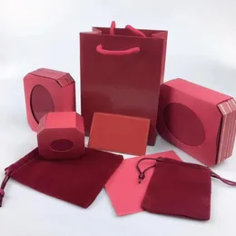 Jewelry Sets Box Red Ca Letter Necklace Bracelet Earrings Ring Sets Box Dust Bag Gift Bag Match the store Items sales Not sold individu 264y