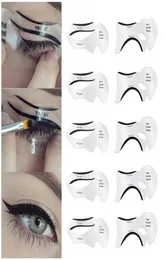 10pcs Eyeliner Stencil Cat Eye Fish Tail Double Wing Eyeliner Stencil Models Template Shaping Tools Eyebrows Template Card DIY8031436