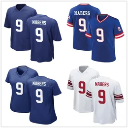 2024 드래프트 픽 6 번 축구 9 Malik Nabers Jerseys Tyler Nubin Andru Phillips Theo Johnson Tyrone Tracy Jr. Darius Muasau Blue White 스티치