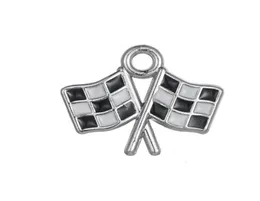JF118 New Arrival Zinc Alloy Enamelled Black and White Flag Charms Pendant For DIY Making Jewelry68970471412602