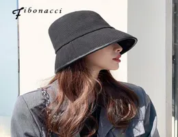 قبعات فيبوناتشي للنساء الصيفية السوداء بنما كاب فاخرة فرنسية دلو القبعة بوب غير الرسمي في الهواء الطلق حماية الشمس