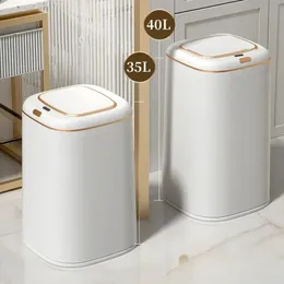 40L Lixo inteligente pode grande capacidade Sensor automático Resíduos de lixo cozinha cozinha barthroom empojamento lixo elétrico sem toque lixo 240510
