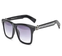 Новый бренд Chrome Eyewear Новые квадратные солнцезащитные очки в стиле стимпанк 2018 года Мужчина Панк Череп все черные солнце