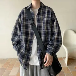 men's plus size Outerwear & Coats designer Jackets Checkered shirt men's long sleeved spring and autumn new loose feeling men's shirt jacket