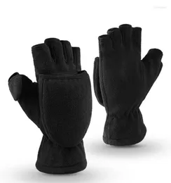 Berets Winter Gloves 3M Thinsulate Fingerless Convertible Ski Mittens Windproof Cycling Fleece Warm For Men Women8840978