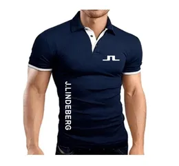 高品質J Lindeberg Golf Polo Classic Brand Men Polo Shirt Men Casual Solid Solieve Cotton Polos 2207069808027