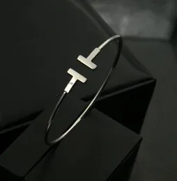 TOU TOSO Luxurio in acciaio inossidabile bracciaputtina aperta a forma di T a forma di T Gold Silver Rose di qualità in argento Braccialetti di gioielli Pulsera 5745009
