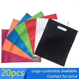 Bolsas de armazenamento 20 pcs ladadistas reutilizáveis não tecidos / compras / promocional aceitar logotipo personalizado