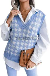 여자 티 셔츠 티 여성의 대형 조류 체크 스웨터 조끼 V- 넥 니트 슬립 레벨 탑 캐주얼 마모 플러스 사이즈 탑