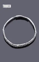 Caviglieri di strass cristallino Stretch Bridal Placcato in argento 1 fila Accessori per feste a catena del piede anklebrale singolo per donne9162408