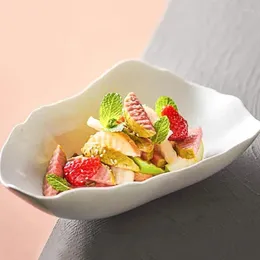 Тарелка белая керамическая тарелка нерегулярный суп ужин представлена для посуды фруктовые салат миски для лапши с лапшой