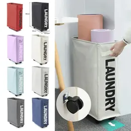 Faltbarer Wäschereikorb schmutziger Kleidung Organizer Yoga Storage Home Sortment Box mit Rad 240510