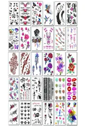 30pcslot Flower Sticker Kitwater Flash Women Henna TattooFashion Fake Tattoos Set5382098