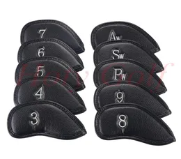 10pcsset جديد Black Pu Golf Club Cover Cover Cover Cover 2333506