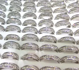 50pcs Silberfarbe Edelstahlbandringe 6 mm Breite klar
