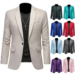 Butik moda düz renk yüksek kaliteli marka sıradan iş erkek blazer damat gelinlik, erkekler için takım elbise üstleri jacke ceket 240426