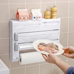 Wall Mount Paper Towel Rack Tissue Film Preservative Holder Wrap Tin Foil Dispenser Storage Organizer