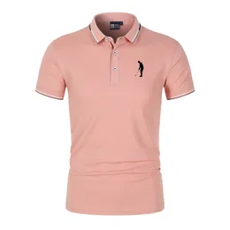 Mens Golf Clothes Summer Lapel Short Sleeve Button Pullovers Trend T-Shirts Tops Work Business Leisure Quick-Torry Polo Shirt 240510