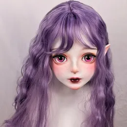 Parti Malzemeleri (DollKii-S5) Kalite El yapımı kız Reçine Yarım Baş Cosplay Japon Rol Oyunu BJD Kigurumi Maske Crossdresser Bebek