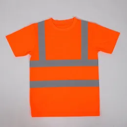 Outdoor Shirt Fluorescent High Visibility Safety Work Summer Breathable T Reflective Vest tshirt Quick Dry 240510